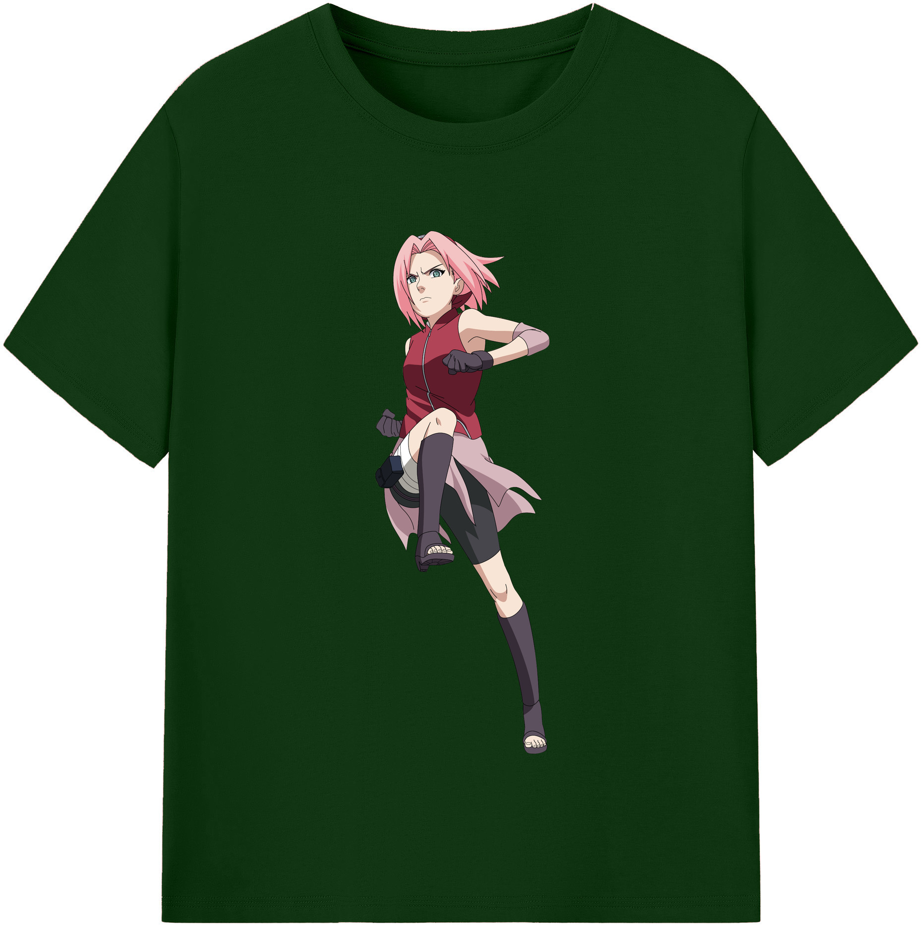 （画像用） NARUTO -ナルト- 春野サクラ Haruno Sakura 綿100％半袖Tシャツ（フロントプリント）